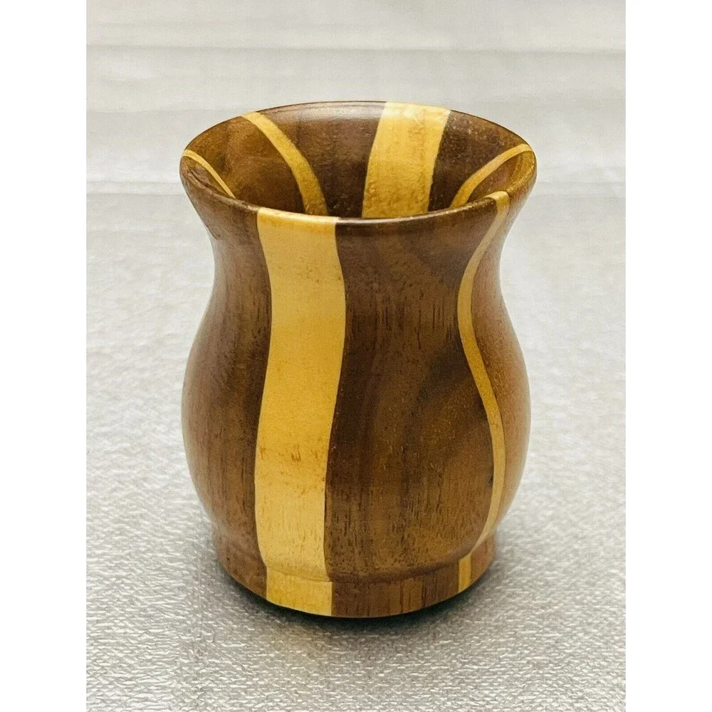 Purely Appalachia Wooden Vase Two Wood Tone Handcrafted 2.25” Authentic Heritage